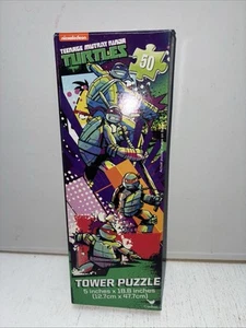 Teenage Mutant Ninja Turtles Puzzle Tin 50 pieces Nickelodeon 5" x 18.8 - Picture 1 of 6