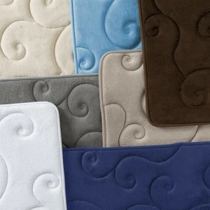 2Pc Bathroom Rugs Soft Absorbent Memory Foam Bath Mat Set Washable - Picture 1 of 15