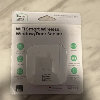 Homezone Wi-Fi Smart Wireless Window/Door Alarm Sensor, White Free Ship - Image 1 of 4
