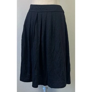 Eileen Fisher gonna corta plissettata in lino nero donna taglia L - Foto 1 di 2