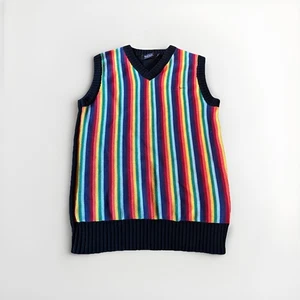 Camiseta sin mangas Paul Smith London para hombre a rayas arco iris talla mediana - Imagen 1 de 5