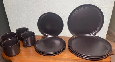 Lot Of 12 10 Strawberry Street Double Line  Dinner Salad Plates & Coffee Mugs Bk - Image 1 of 4