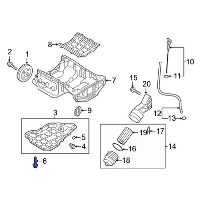 For Kia Sorento 2019-2020 Kia 215164A010 Engine Oil Pan Bolt Foto 1 de 4