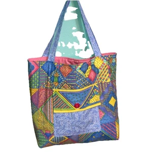 Handmade Quilted Tote Bag , with pockets , 13" x 16" x 4" - Picture 1 of 5