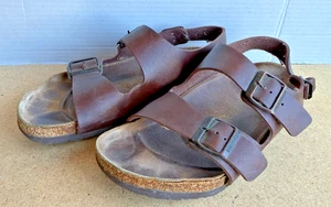 Sandali donna Birkenstock taglia 40/9 Milano marrone pelle oliata fibbia casual - Foto 1 di 6