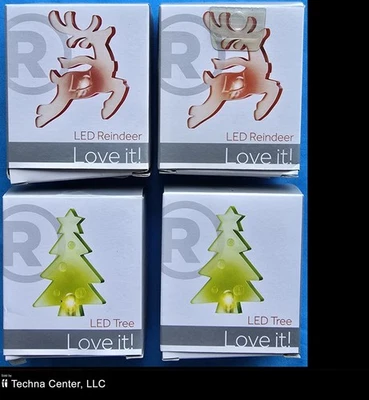 Navidad - Reno y árbol LED que cambia de color, alimentado por USB, 4 paquetes surtidos Foto 1 de 4