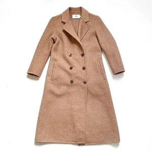 Meilleur Moment Double Breasted Wool Coat Coffee Tan Size XS - Picture 1 of 11