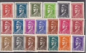 Stamp Croatia Sc 61-80 1943 WWII 3rd Reich Germany Occupation Pavelic Set MNH - Picture 1 of 1