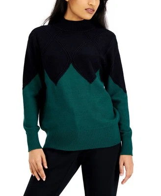 Alfani Women's Colorblocked Mock Neck Sweater - Image 1 of 2