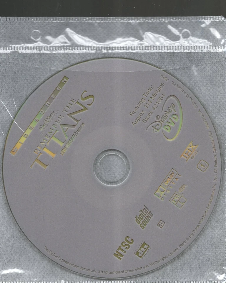 Remember the Titans (2000) DVD  *DISC ONLY* = REGION 1 - Denzel Washington - Image 1 of 1
