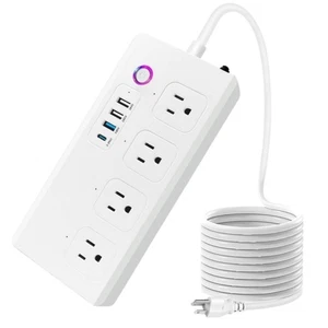 Smart WiFi Power Strip Surge Protector, Extension Cord w/ 4 Individually Cont... - Picture 1 of 8