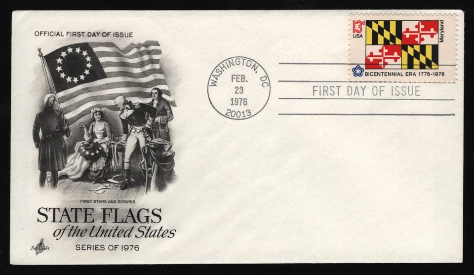 #1639 13c Maryland, Art Craft H/C FDC *ANY 5=FREE SHIPPING** - Image 1 of 1