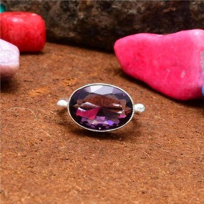 Awesome African Amethyst Gemstone 925 Sterling Silver Handmade Ring All Size - Image 1 of 4