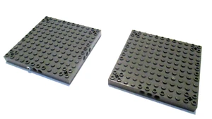 LEGO  10x10 Modified Base Brick Plates Grey Lot of 2 - Picture 1 of 1