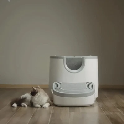 Caja de arena para gatos limpieza automática, gran capacidad, boca abierta, control sin olores Foto 1 de 4