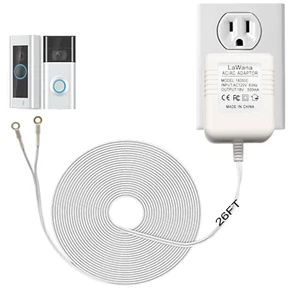 26FT Charging Cable18V500Ma Doorbell Power Adapter for Video Doorbells, Ring Vid - Picture 1 of 12