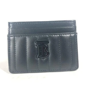 BURBERRY 8064827 TB logo Business Card Holder Card Case Leather Black Unused - Picture 1 of 11