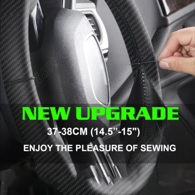 For Ford Fusion 2008-16 15" Steering Wheel Cover Genuine Leather Black non-slip - Image 1 of 4