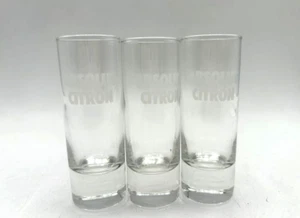 4 Tall ABSOLUT Citron Vodka Shot Glasses White Frosted Logo Party Collect ON23 - Picture 1 of 3