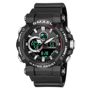 SMAEL Men Sport Watches Rubber Strap Digital LED Electronic Military Wristwatch - Picture 1 of 17