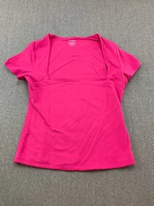 Pumiey Square Neckline Short Sleeve Top Blouse Women Size M Pink Soft Stretchy - Picture 1 of 11