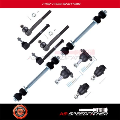 10 Pcs For 1995-2000 Chevrolet K2500 Front Lower Tie Rod End Ball Joint Kit - Image 1 of 4