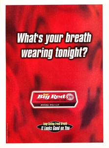 BIG RED GUM AD #02 MAGAZINE promo AD 2000 WHAT'S YOUR BREATH WEARING TONIGHT? - Picture 1 of 2