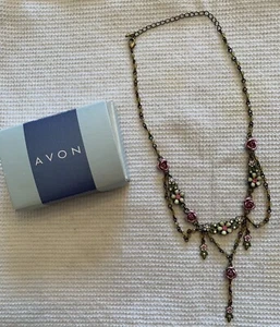 AVON Vintage Fashion Flower Swag Necklace . Origional box 2001. - Picture 1 of 5