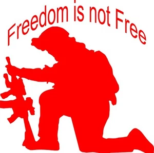 Soldier Kneeling FREEDOM IS NOT FREE  4.7"H X 4.7" W - Picture 1 of 1
