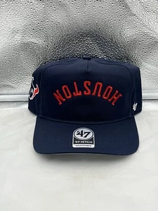 Houston Texans NFL '47 Brand Navy Reversed Script Hitch Snapback Adjustable Hat - Picture 1 of 5