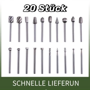 20x HSS Router Drill Bits Holz Drehfeilen Set Holzarbeiten Fräsen Fräser Dremel - Bild 1 von 10