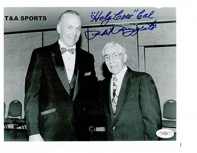PHIL RIZZUTO NEW YORK YANKEE SIGNED 8x10 W CAL RIPKEN JR INSC HOLY COW CAL JSA - Image 1 of 3