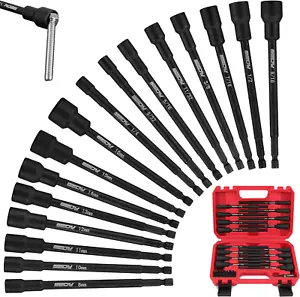 31x Magnetic Socket Impact Drill Bit Tool Sets Extra Long Hex Nut Setter Adapter - Picture 1 of 10