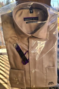 Geoffrey Beene Wrinkle Free Toast Cotton Blend Mens Shirt 14 1/2 32-33 NWT - Picture 1 of 6