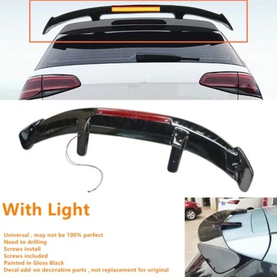 W/Light Universal Painted Rear Trunk Roof Spoiler Wing For VW Golf MK7 GTI 15-21 - Image 1 of 4
