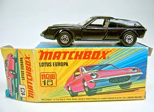 Matchbox SF Nr.5A Lotus Europe black "JPS" extremly rare "No.18" Box Japan - Picture 1 of 6