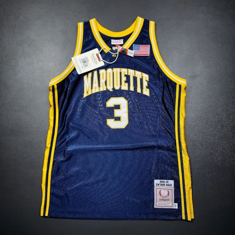 100% Authentic Dwyane Wade Mitchell & Ness 02 03 Marquette Jersey Size 44 L Mens Cover