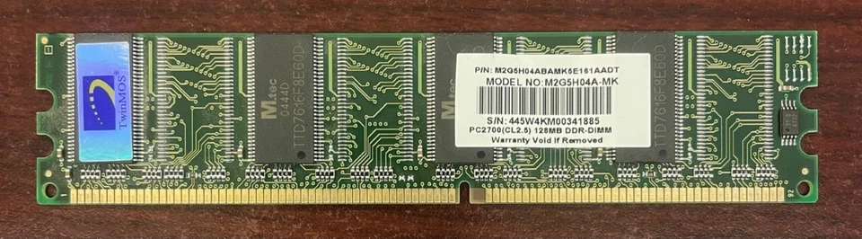 TwinMOS M2G5H04A-MK PC2700 128MB DDR-DIMM - Image 1 of 1