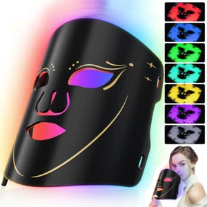 Maschera Viso Led 7 Colori Luce Rossa Terapia Pelle Rassodante Antietà Sbiancante* - Foto 1 di 11