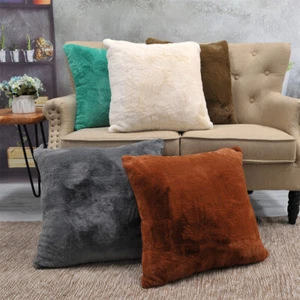 Soft Solid Faux Fur Throw Pillow Case Fluffy Plush Sofa Cushion Cover Home Decor - Picture 1 of 66