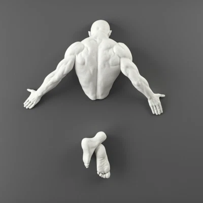 Escultura de hombre saliendo de pared, 32 cm/12,5 pulgadas, arte de pared, decoración de pared Foto 1 de 4