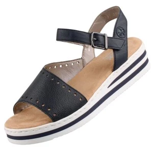 Rieker Damen Sandalette Sandale Blau V0255-14 Leder - Bild 1 von 7