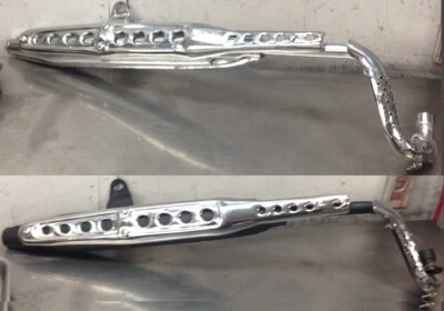 ALL CHROME CT70 AFTERMARKET muffler EXHAUST SYSTEM w/ HEAT SHIELDS (AFTCT7MUF) - Image 1 of 3