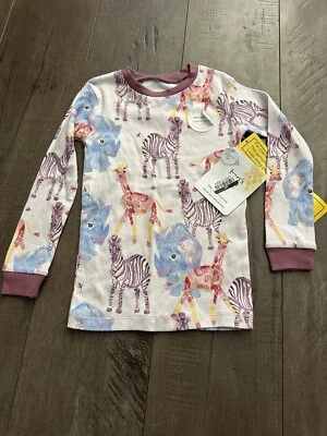 Burt’s Bee 3T Safari PJ Top Only Giraffes And Zebra - Изображение 1 из 2