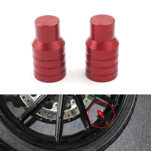 2x Aluminum Motorcycle Car Truck Wheel Air Tire Valve Stem Caps Covers Red - Picture 1 of 7