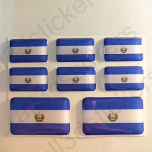 Pegatinas El Salvador Resina Cúpula Pegatinas Bandera de El Salvador Vinilo 3D Adhesivo - Imagen 1 de 3