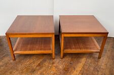Pair of Paul McCobb Lane End Tables Delineator Rosewood Walnut Cane 1960s 987-18