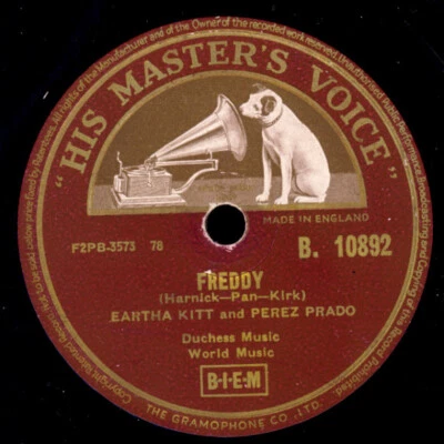 EARTHA KITT & PEREZ PRADO   Freddy   -Klassiker- 78rpm Schellackplatte S7501 - Bild 1 von 2