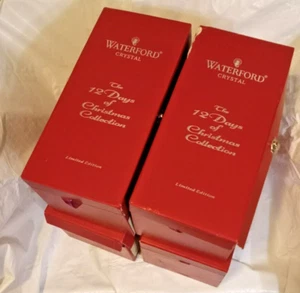 Waterford Crystal 12 Days Of Christmas 4 Calling Birds Flute Glass Set of 4 L03C - Picture 1 of 12