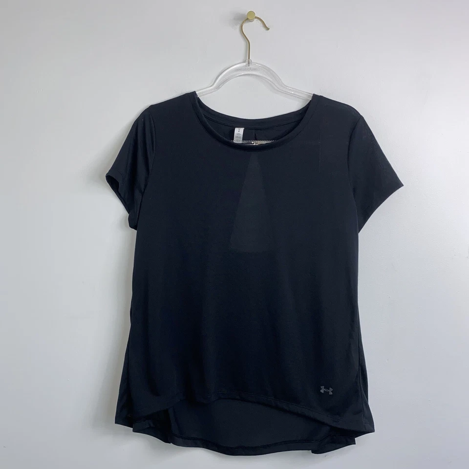 Under Armour #1328903 Womens UA Whisperlight S/s Foldover Shirt XL Black 2019